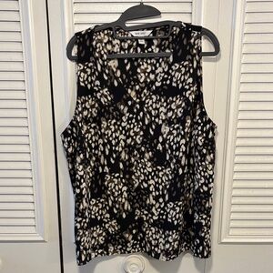 Nine West Black & Cream Printed Sleeveless Camisole